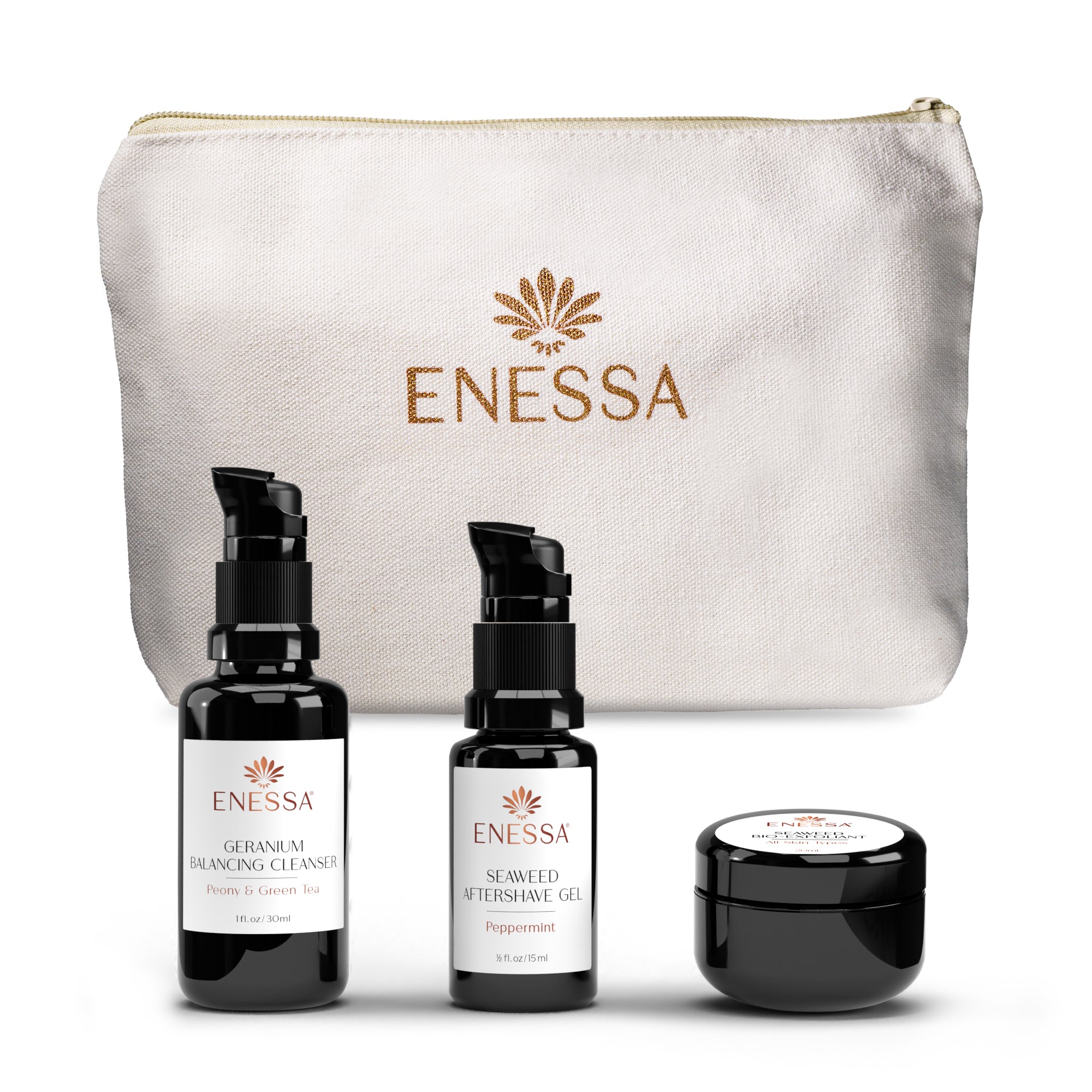 Men's Travel Survival Kit - Geranium - Enessa Organic Skin Care